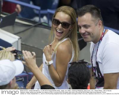 Tennis, US Open, Jelena Ristic in the stands during her husband Novak Djokovic's semi-final.