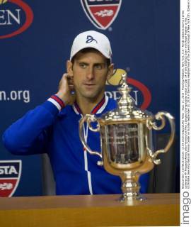 Tennis, US Open, PK mit Novak Djokovic und Roger Federer nach dem Finale