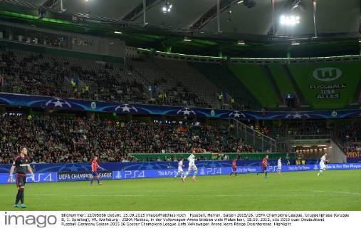 Fußball, Champions League, VfL Wolfsburg spielt vor halbleerem Stadion