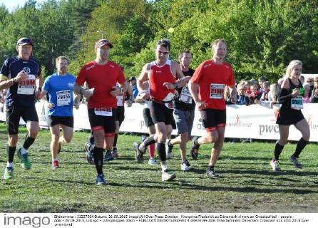 Crown Prince Frederick of Denmark takes part in cross-country race