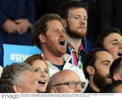 Rugby, World Cup, Australia - England, Prince Harry in the stands