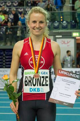 Leichtathletik, Siegerehrungen - Deutsche Hallenmeisterschaft in Leipzig