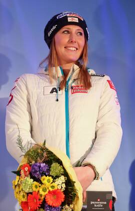 Ski Alpin, Weltcup, Super-G von Lenzerheide - Siegerehrung Damen