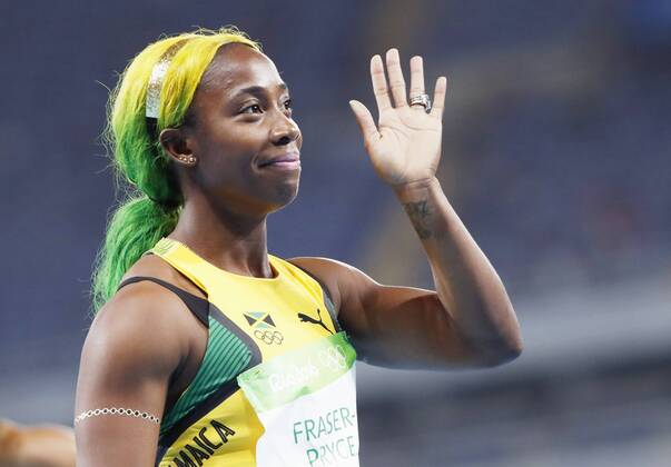Athletics, Women,Shelly-Ann Fraser-Pryce runs second-fastest 100m ever - stock images