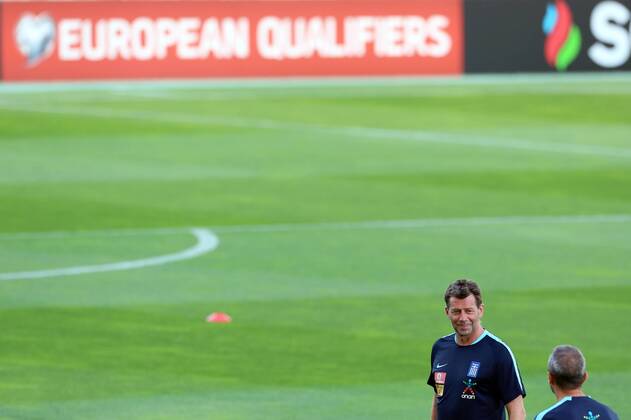 Football, World Cup Quali, National Team Greece PK and Coach with Michael Skibbe