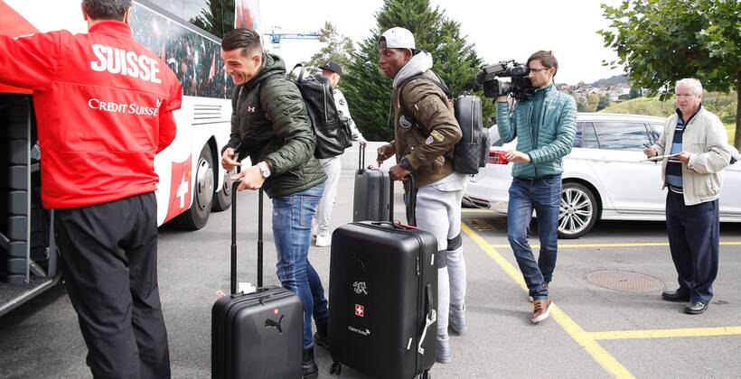 Football, Swiss national players arrive in Feusisberg