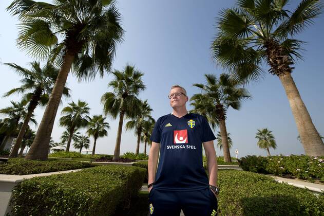 Football, Janne Andersson - Photo shoot national team Sweden in Abu Dhabi