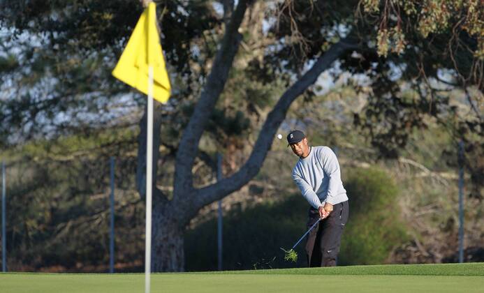 Golf, Tiger Woods at the Farmers Insurance Open Pro-Am in San Diego