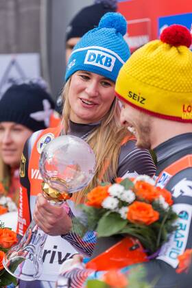 Rodeln, Weltcup in Altenberg, Siegerehrung