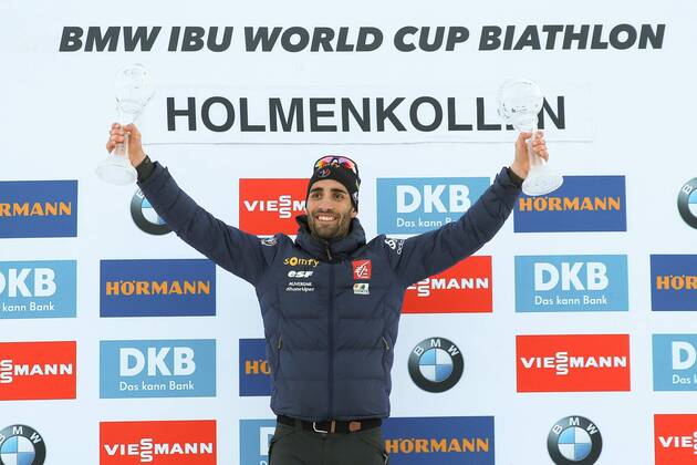 Biathlon, Siegerehrung im Gesamtweltcup der Herren in Oslo