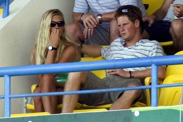 Cricket, World Cup 2007, England - Australia, Prince Harry and his girlfriend Chelsey Davey in the stands