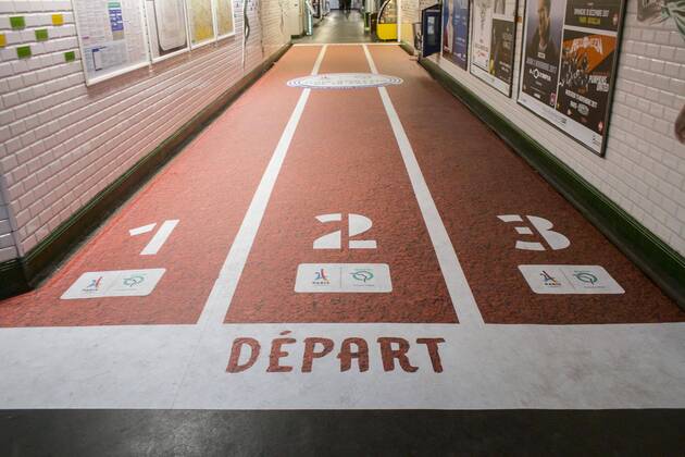 2024 Olympics in Paris, Metro station in Olympic design
