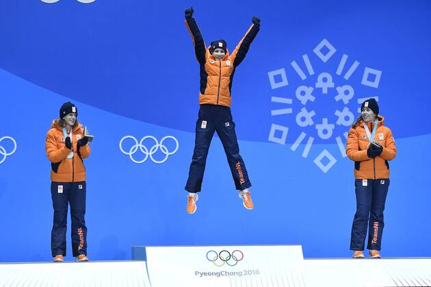 PyeongChang 2018, Eisschnelllauf, 3000m Damen, Siegerehrung