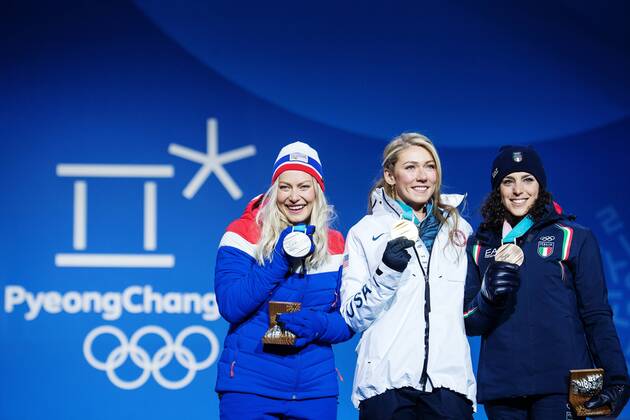PyeongChang 2018, Ski Alpin, Riesenslalom der Damen, Siegerehrung