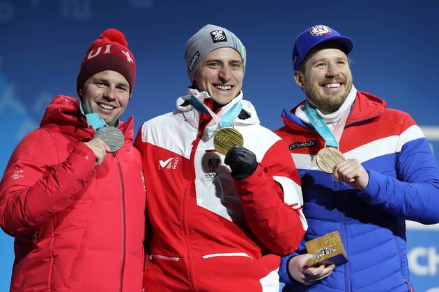 PyeongChang 2018 - Ski Alpin, Super-G der Herren, Siegerehrung