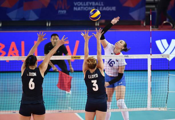 Volleyball, Nations League, USA - Russia