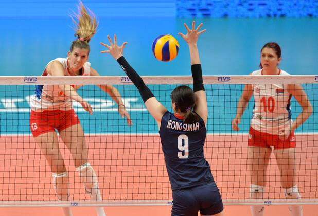 Volleyball, Women's Nations League, South Korea - Serbia