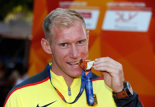 Leichtathletik, EM in Berlin, Arthur Abele Siegerehrung