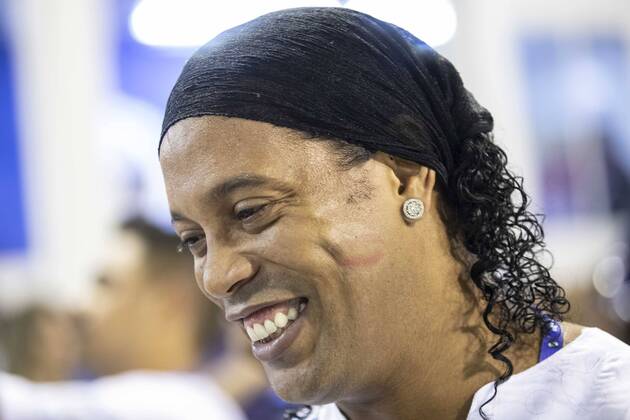 Football, Ronaldinho at the Carnival in Rio de Janeiro