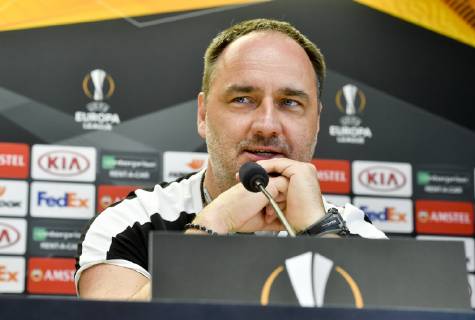 Football, EL, Slavia Prague Press Conference and Training