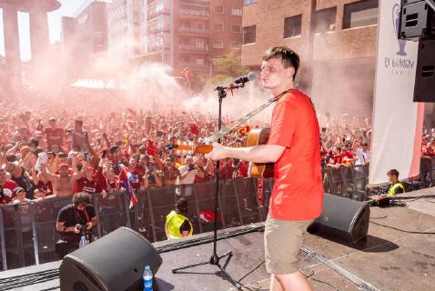 Football, FC Liverpool Fanfest with Jamie Webster before the CL Final in Madrid
