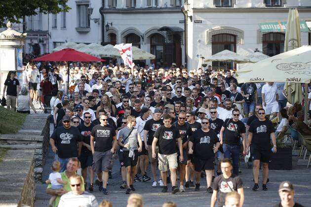 Football, EL Quali, Eintracht Frankfurt Fan march in Tallinn
