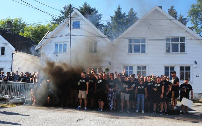 Football, EL Quali, Sturm Graz Fan march in Haugesund