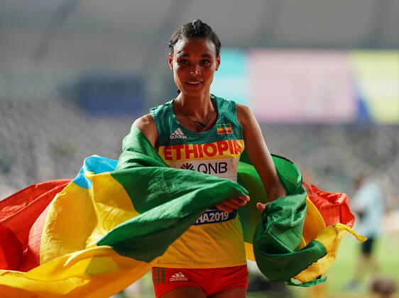 Athletics, Letesenbet Gidey cracks 10,000m world record - archive images