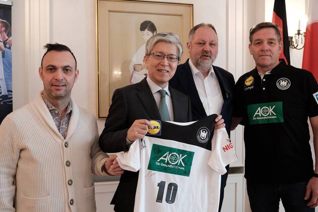 Handball, Olympic qualifiers, national team Germany Press conference with the ambassador of Japan