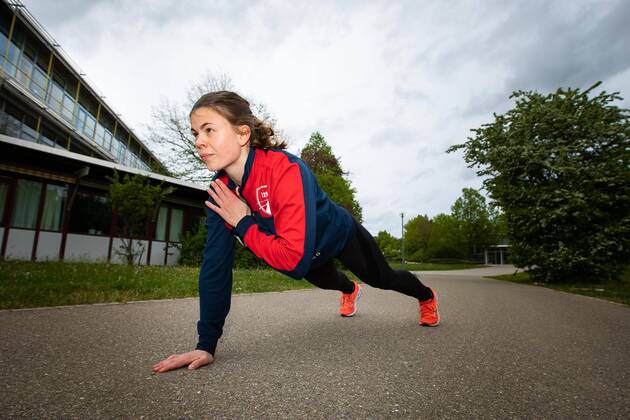 Handball, Marie Beddies from the SG Haslach - photo shoot