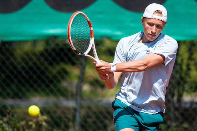 Tennis, training with Leo Borg in Höllviken