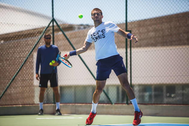 Tennis, Borna Coric and Dino Marcan training in Zadar