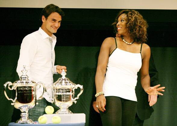 Tennis, PK mit Serena Williams und Roger Federer zu den US Open 2009