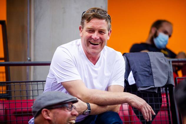 Handball, BGV Handball Cup, national coach Gislason in the stands