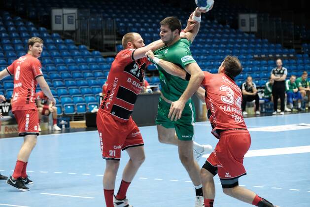 Handball, test match, MT Melsungen - SC DHfK Leipzig