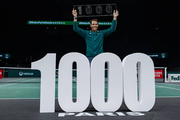 Tennis, ATP tournament in Paris, Rafael Nadal celebrates 1000th victory