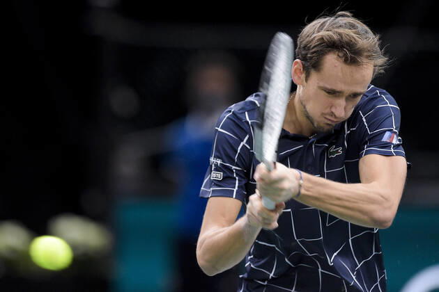 Tennis, ATP Masters Series in Paris, Daniil Medvedev - Milos Raonic
