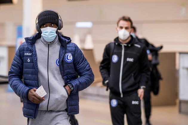Football, EL, KAA Ghent at Ostend Airport on the way to Hoffenheim