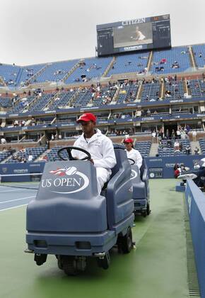 Tennis, US Open, Regenfälle stoppen die Fortsetzung des Turniers