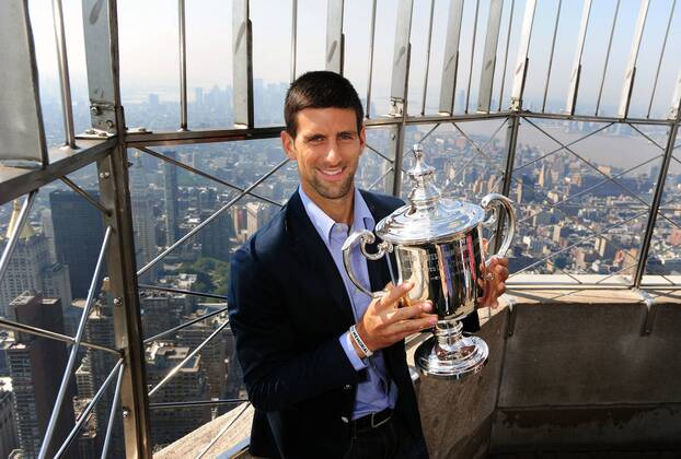 Tennis, Shooting mit US Open Sieger Novak Djokovic auf dem Empire State Building