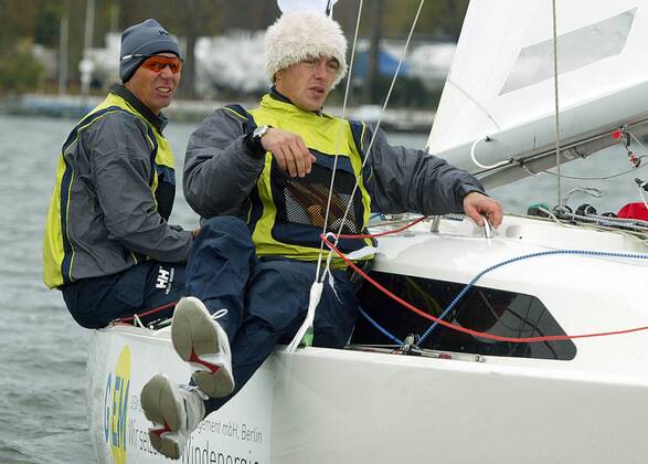 Sailing, Jochen Schümann competes in the Berlin Match Race