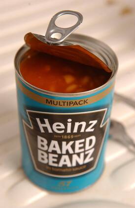 Offene Dose Heinz Baked Beanz - 