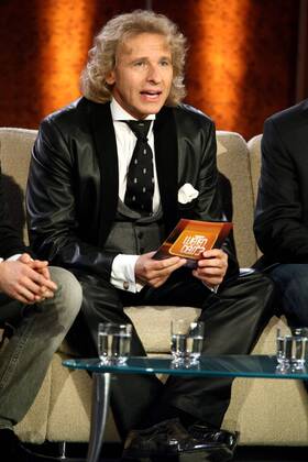 Moderator Thomas Gottschalk während der ZDF-Fernsehshow - Wetten, dass...? - in Halle