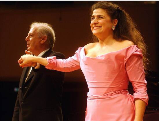 Sopranistin Cecilia Bartoli und Dirigent Daniel Barenboim anlässlich eines Konzertes in Berlin
