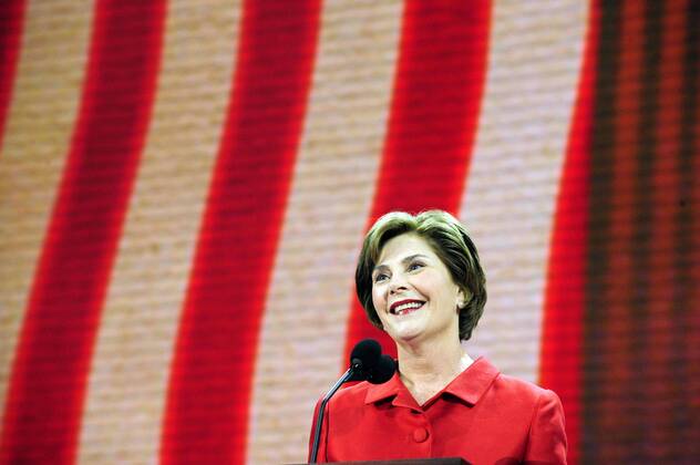 First Lady Laura Bush (USA) spricht während des Nominierungsparteitags der Republikaner in St. Paul, Minnesota 