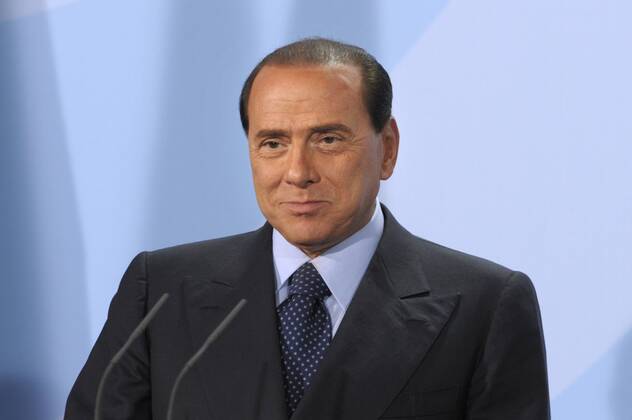 Ministerpräsident Silvio Berlusconi (Italien) während einer Pressekonferenz in Berlin