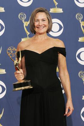 Actress Cherry Jones holds her award for Outstanding Supporting Actress in a Drama Series for her role in 24 at the 61st Emmy Awards in Los Angeles on September 20, 2009. UPI Lori Shepler 61st Prime Time Emmy Awards in Los Angeles  LAP20090920452