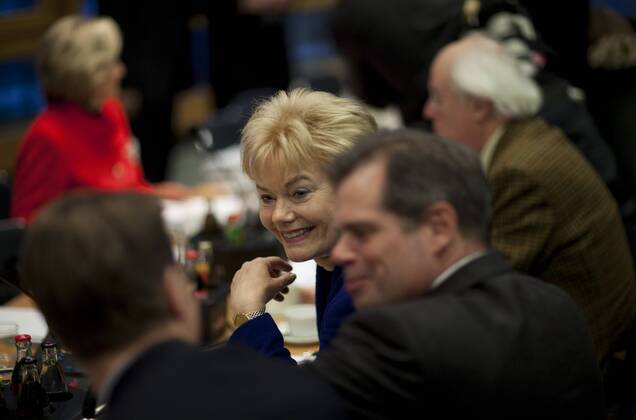 Deutschland, Berlin, Konrad Adenauer Haus, CDU Klausur, Erika Steinbach und Friedbert Pflüger (R), 14.01.2010