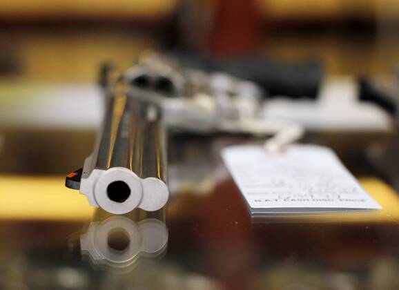 A .357 magnum revolver is displayed at G. A. T. Guns in Dundee, Illinois on June 28, 2010. The Supreme Court held Monday that Americans have the right to own a gun for self-defense anywhere they live, striking down Chicago s nearly 30-year-old handgun ban but leaving the door open for other gun-control legislation.  CHI2010062801