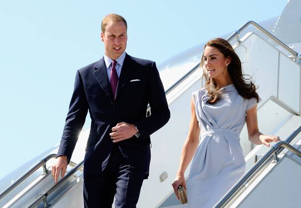 Prince William, Duke of Cambridge and Catherine, Duchess of Cambridge arrive in Los Angeles, as part of their three-day visit to Southern California on July 8, 2011.  LAP2011070808